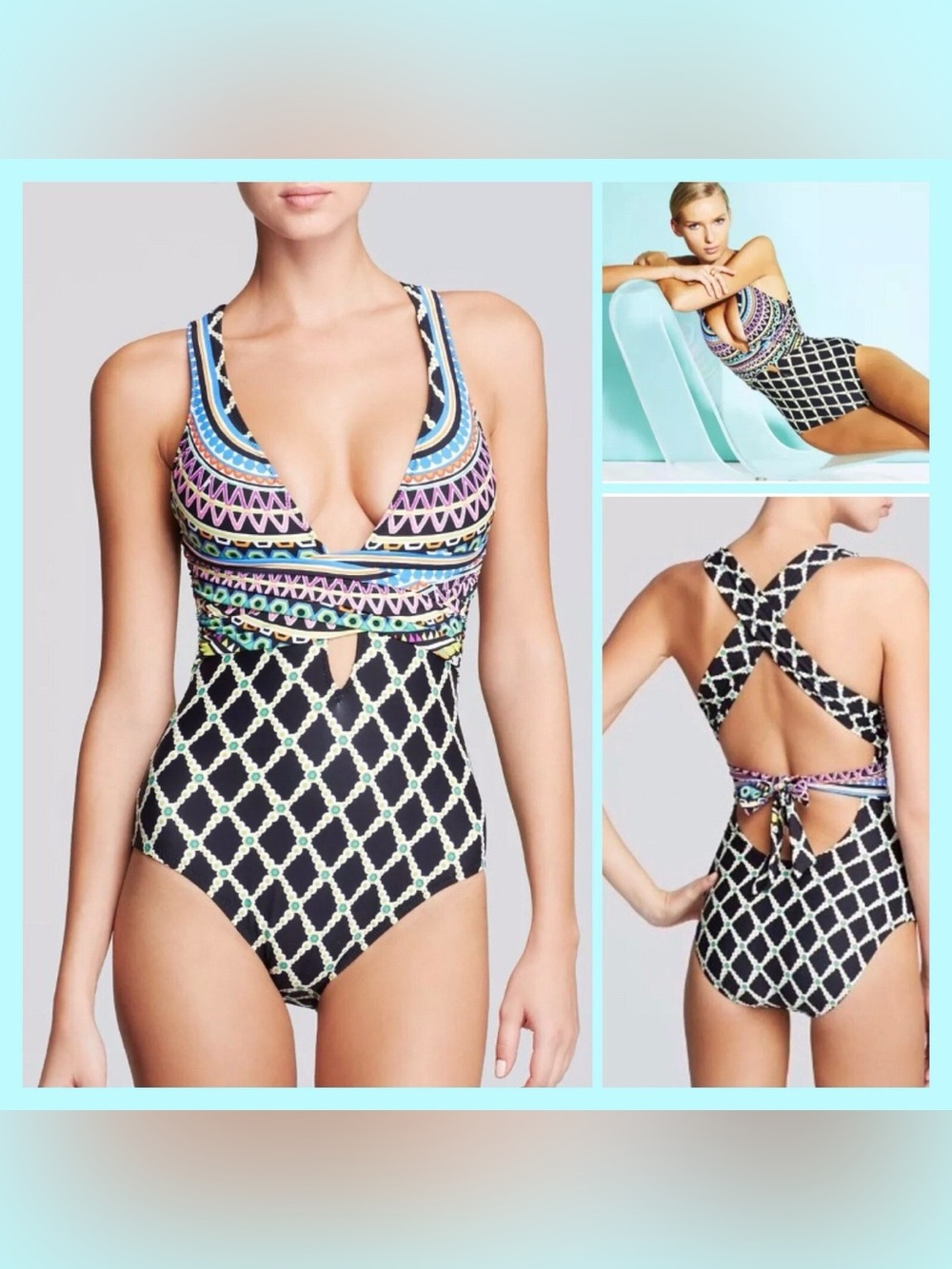Trina Turk Kon Tiki swimsuit sz8